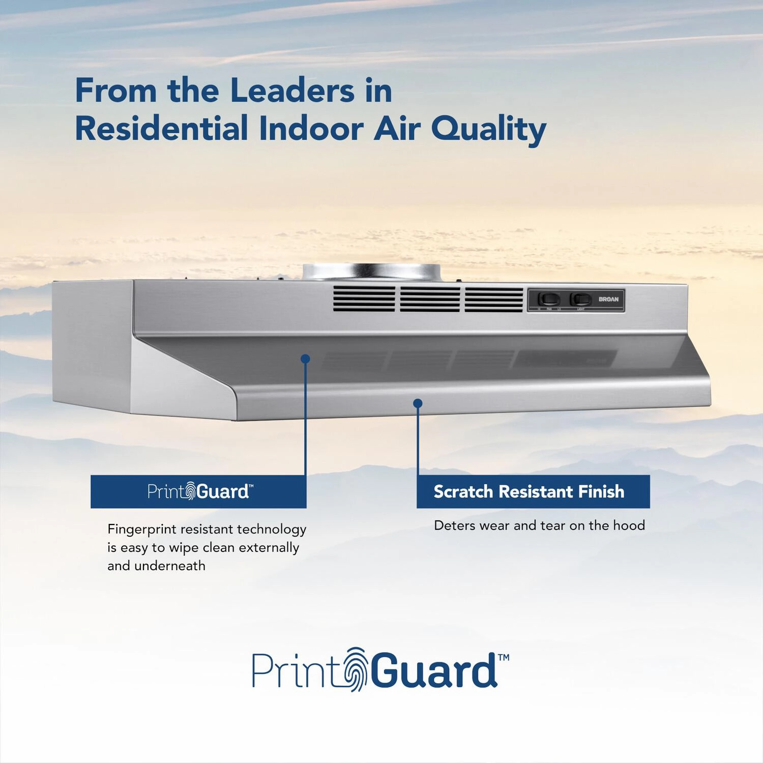 Broan F4030SF Broan 30-Inch Convertible Under-Cabinet Range Hood, Stainless Finish With Printguard&#8482;, 230 Max Blower Cfm