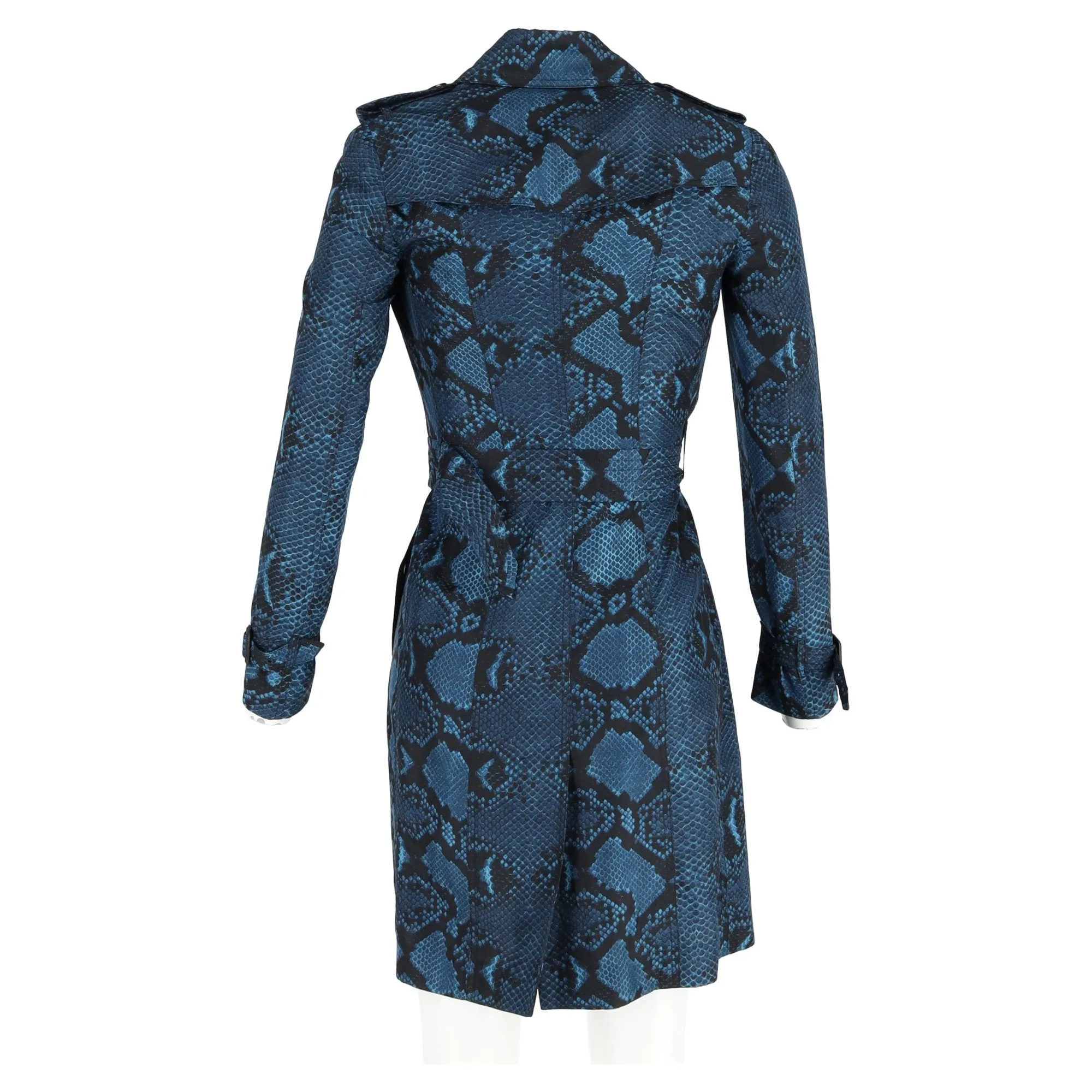 Burberry The Sandringham Python Print Trench Coat in Animal Print Silk