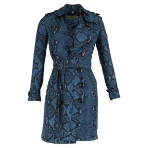Burberry The Sandringham Python Print Trench Coat in Animal Print Silk