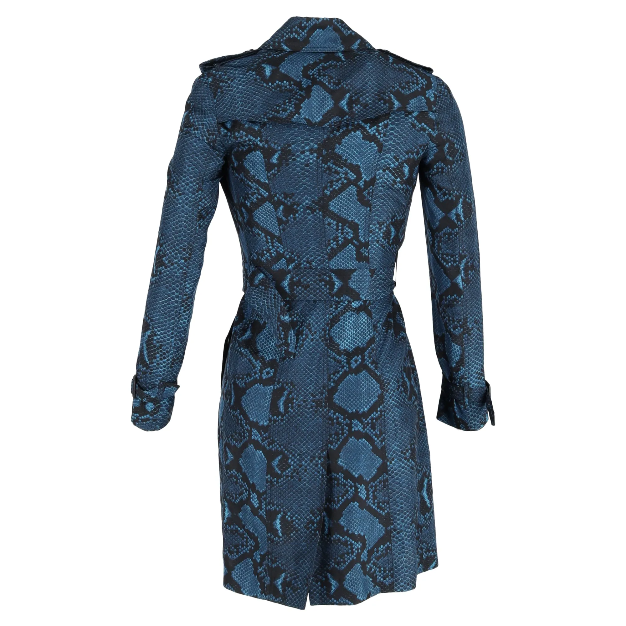 Burberry The Sandringham Python Print Trench Coat in Animal Print Silk
