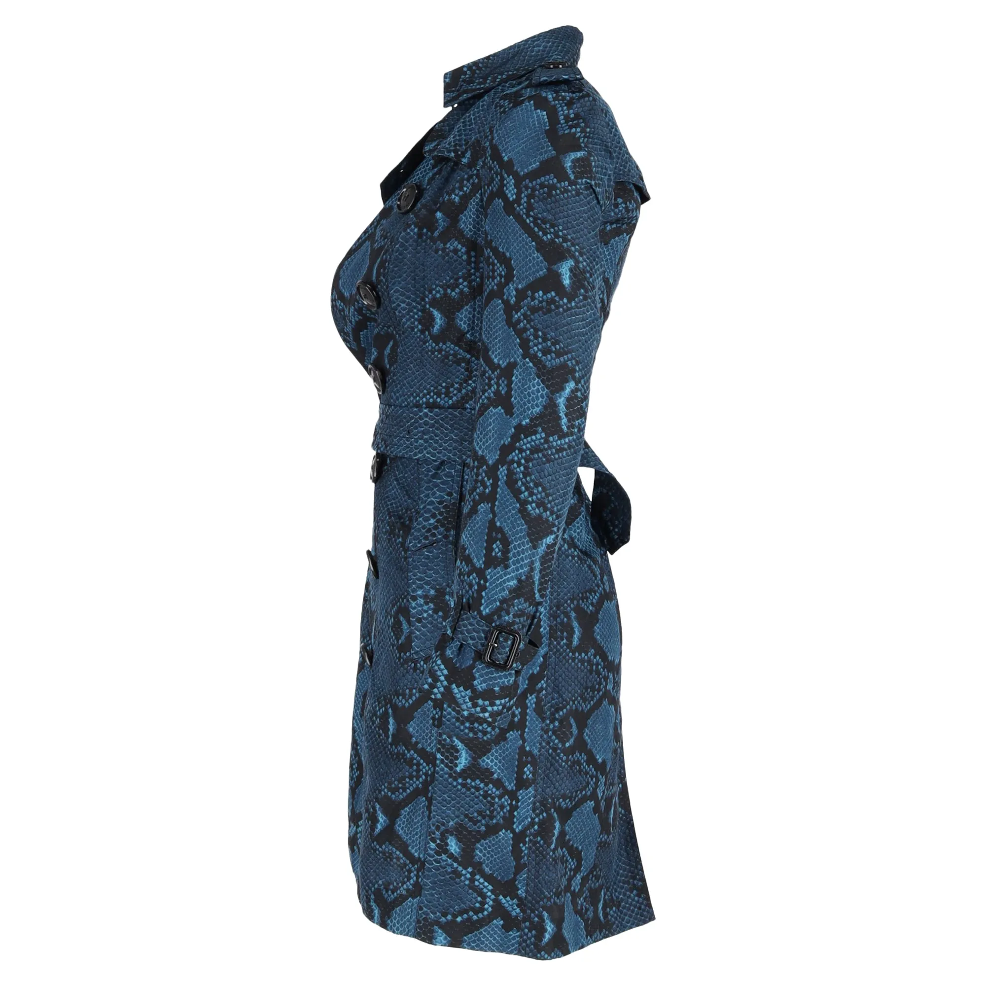 Burberry The Sandringham Python Print Trench Coat in Animal Print Silk
