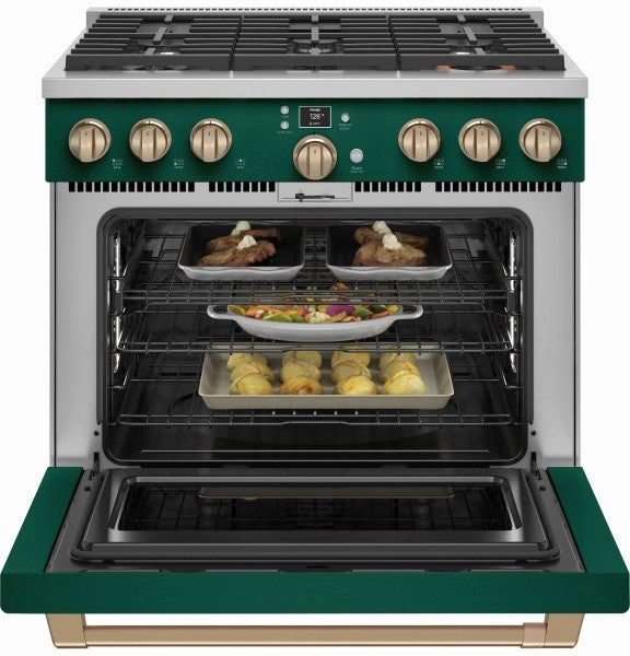Caf? C2Y366P5TG2 Caf? 36" Smart Dual-Fuel Commercial-Style Range with 6 Burners (Natural Gas)