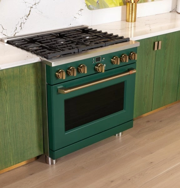 Caf? C2Y366P5TG2 Caf? 36" Smart Dual-Fuel Commercial-Style Range with 6 Burners (Natural Gas)
