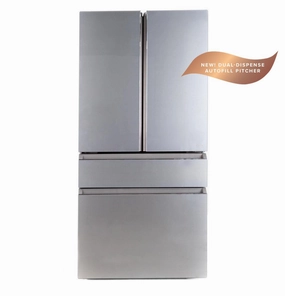 Cafe CGE29DM5TS5 Caf&#8482; Energy Star? 28.7 Cu. Ft. Smart 4-Door French-Door Refrigerator In Platinum Glass With Dual-Dispense Autofill Pitcher Freestanding Refrigerators freestanding fridge freezer combo