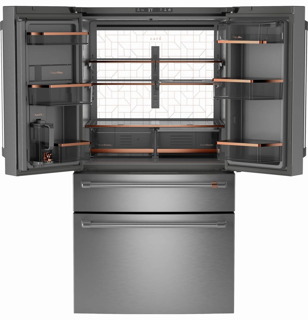 Cafe CGE29DP2TS1 Caf&#8482; Energy Star? 28.7 Cu. Ft. Smart 4-Door French-Door Refrigerator With Dual-Dispense Autofill Pitcher