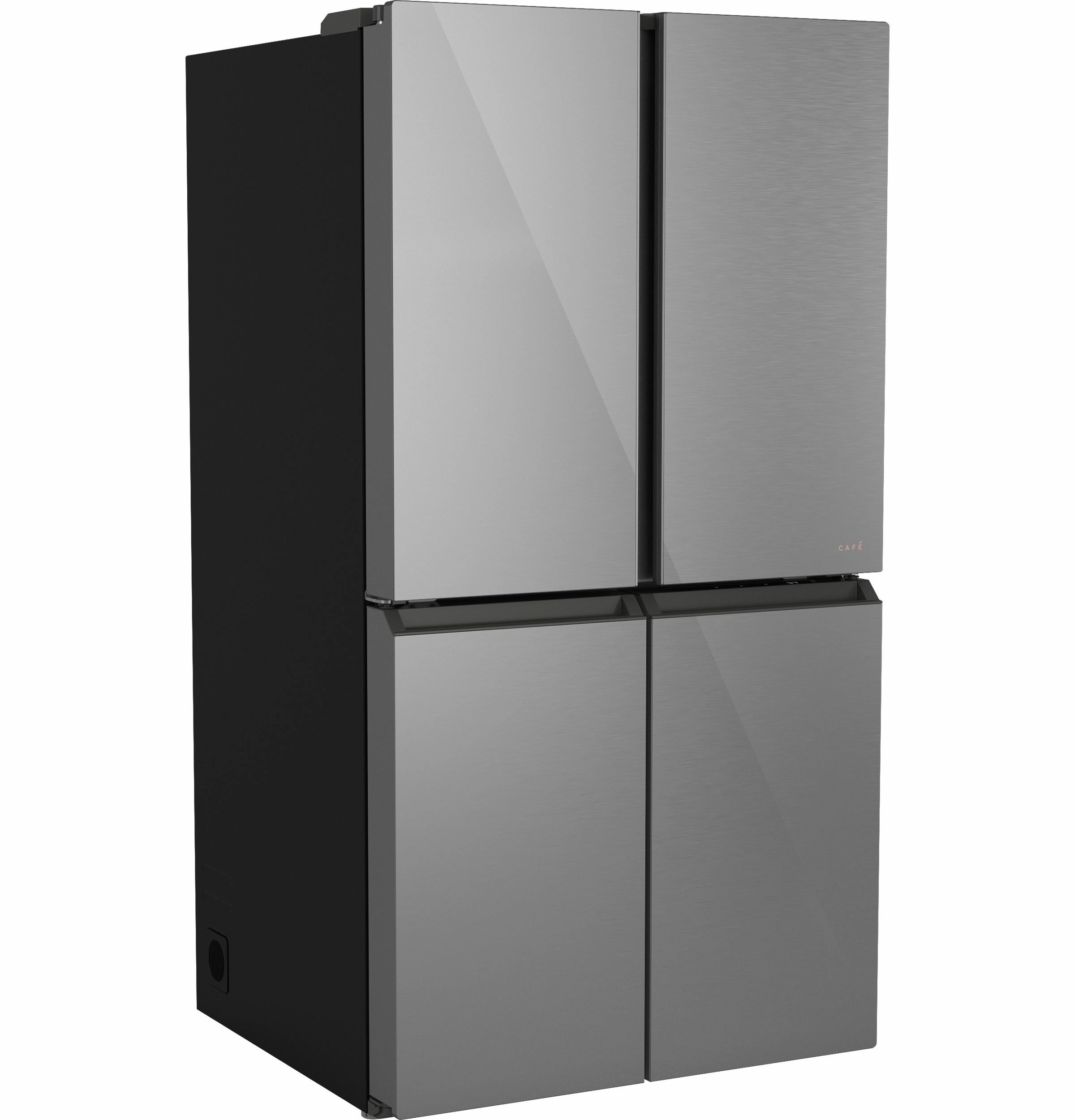 Cafe CHE23DM5WS5 Caf&#8482; Energy Star? 22.9 Cu. Ft. Smart Counter-Depth Quad-Door Refrigerator In Platinum Glass With Dual-Dispense Autofill Pitcher