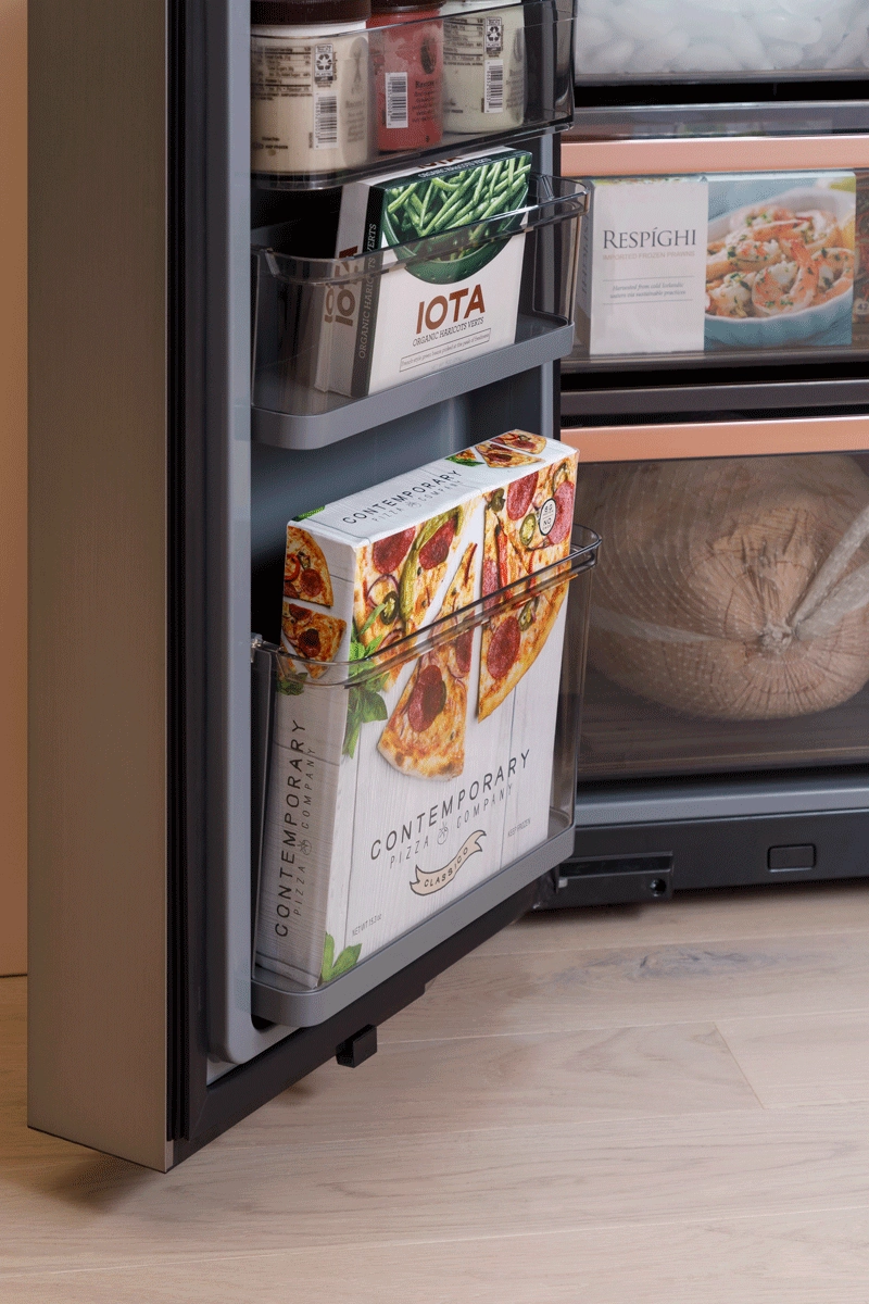 Cafe CHE23DM5WS5 Caf&#8482; Energy Star? 22.9 Cu. Ft. Smart Counter-Depth Quad-Door Refrigerator In Platinum Glass With Dual-Dispense Autofill Pitcher