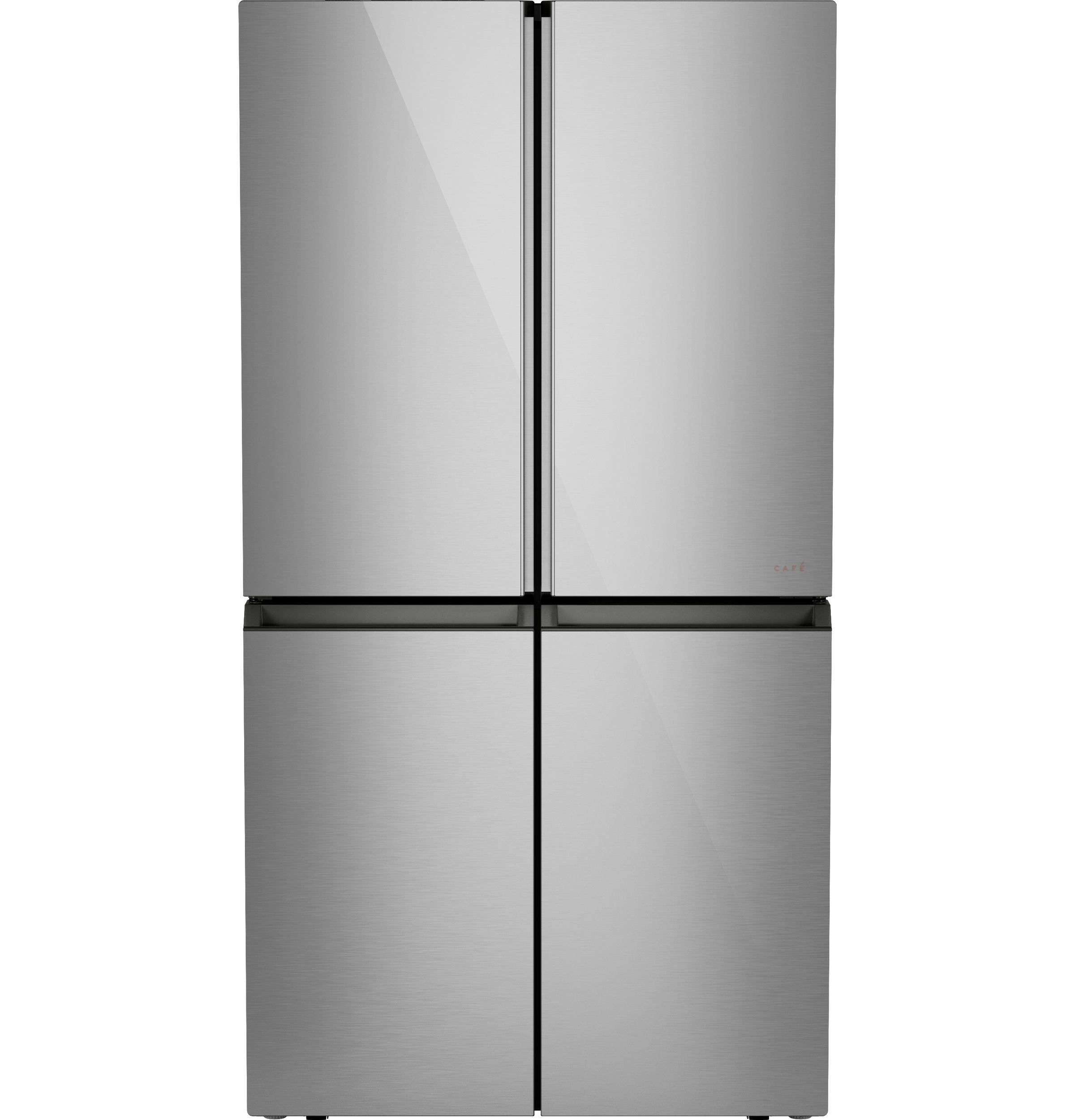 Cafe CHE23DM5WS5 Caf&#8482; Energy Star? 22.9 Cu. Ft. Smart Counter-Depth Quad-Door Refrigerator In Platinum Glass With Dual-Dispense Autofill Pitcher Freestanding Refrigerators freestanding fridge freezer combo