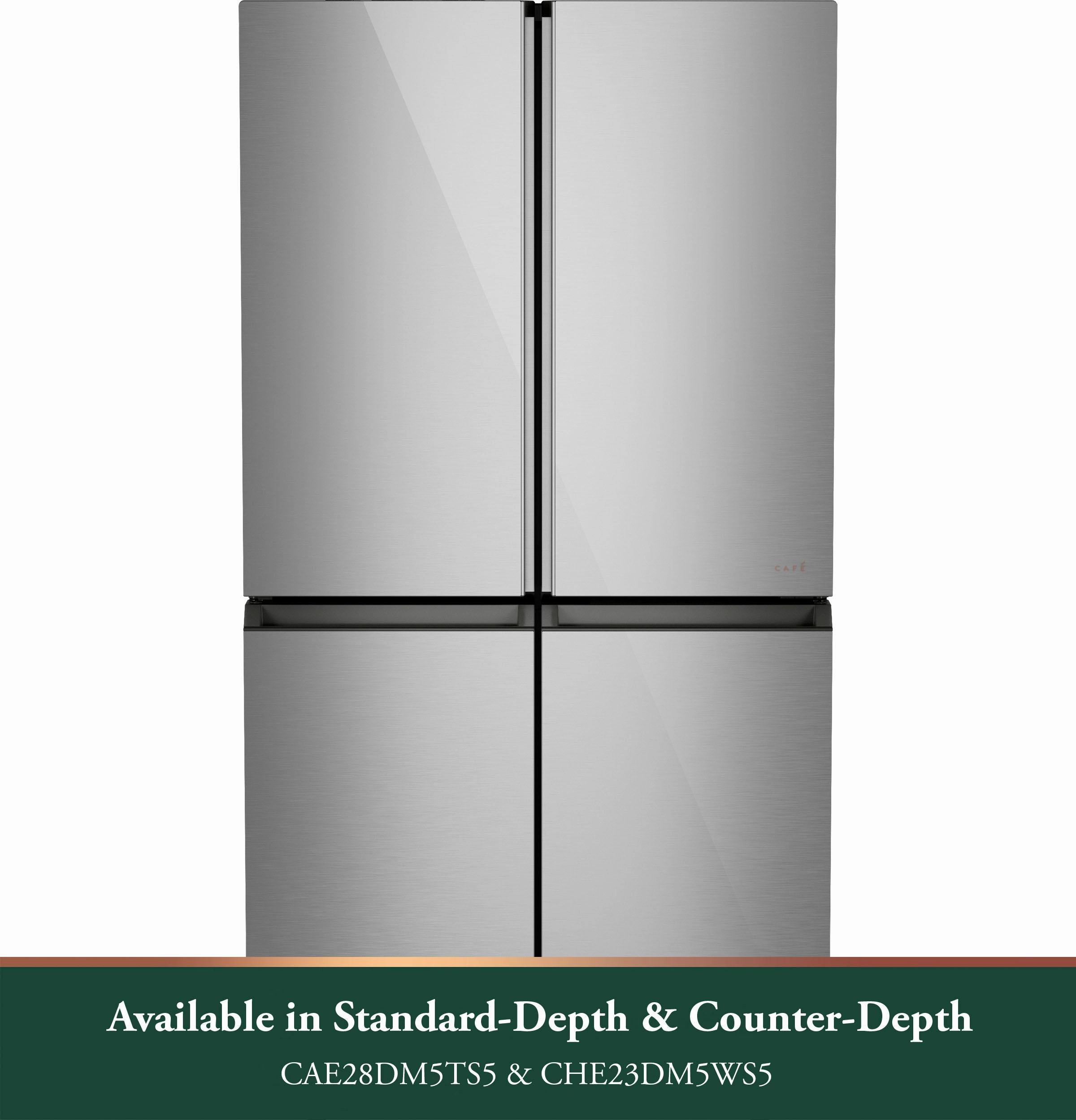 Cafe CHE23DM5WS5 Caf&#8482; Energy Star? 22.9 Cu. Ft. Smart Counter-Depth Quad-Door Refrigerator In Platinum Glass With Dual-Dispense Autofill Pitcher