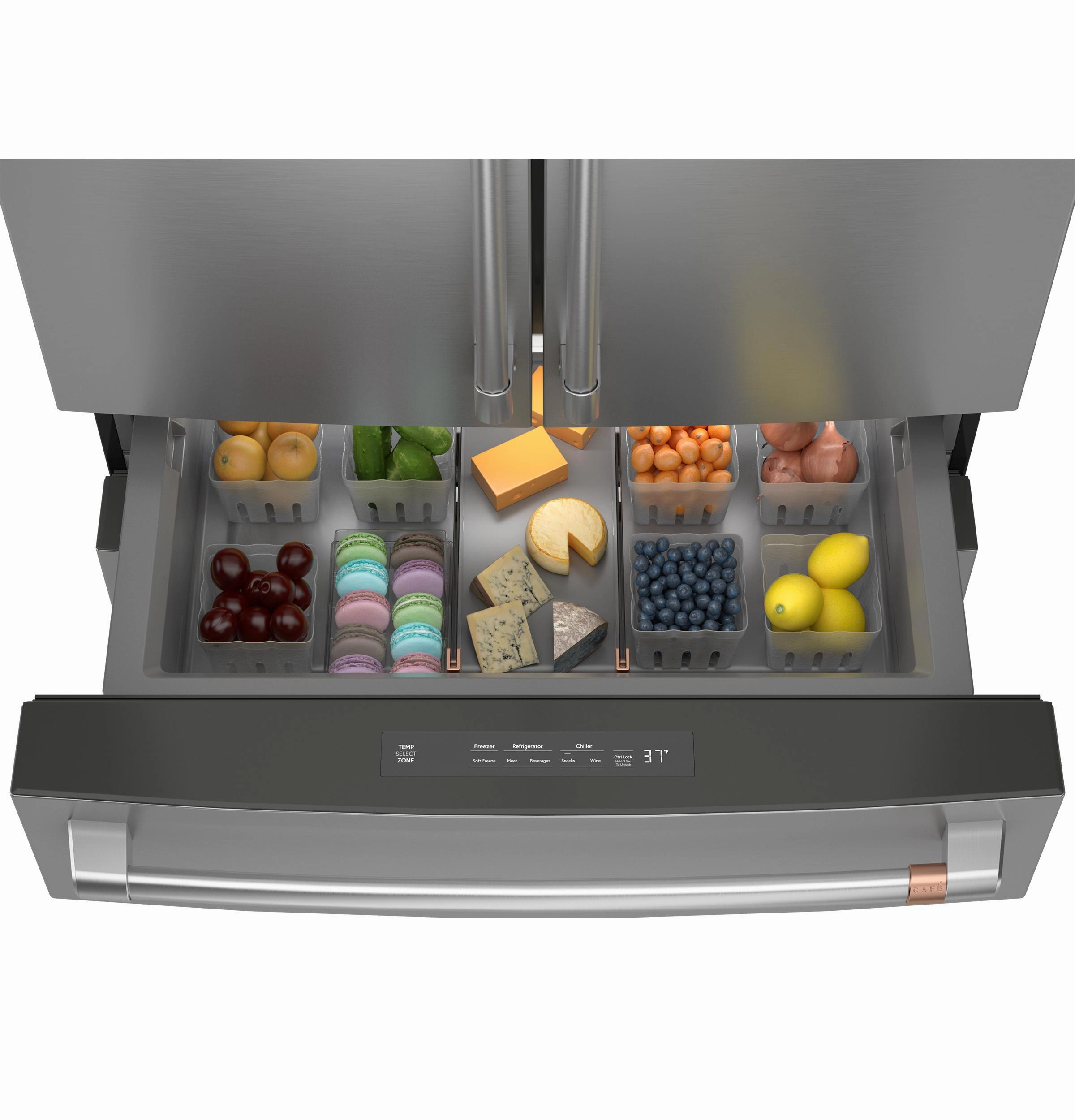 Cafe CJE23DP2WS1 Caf&#8482; Energy Star? 23.2 Cu. Ft. Smart Counter-Depth 4-Door French-Door Refrigerator With Dual-Dispense Autofill Pitcher