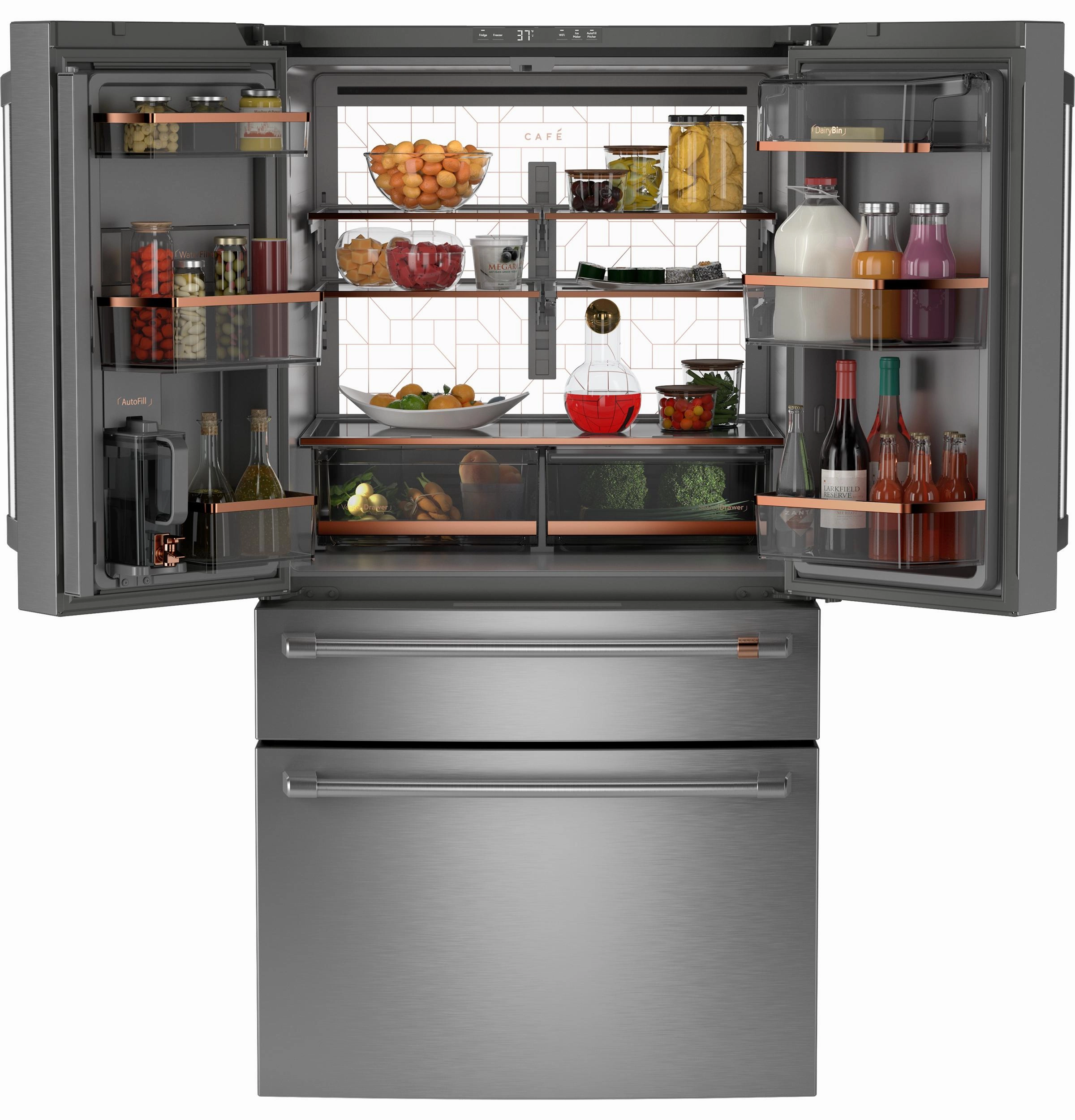 Cafe CJE23DP2WS1 Caf&#8482; Energy Star? 23.2 Cu. Ft. Smart Counter-Depth 4-Door French-Door Refrigerator With Dual-Dispense Autofill Pitcher