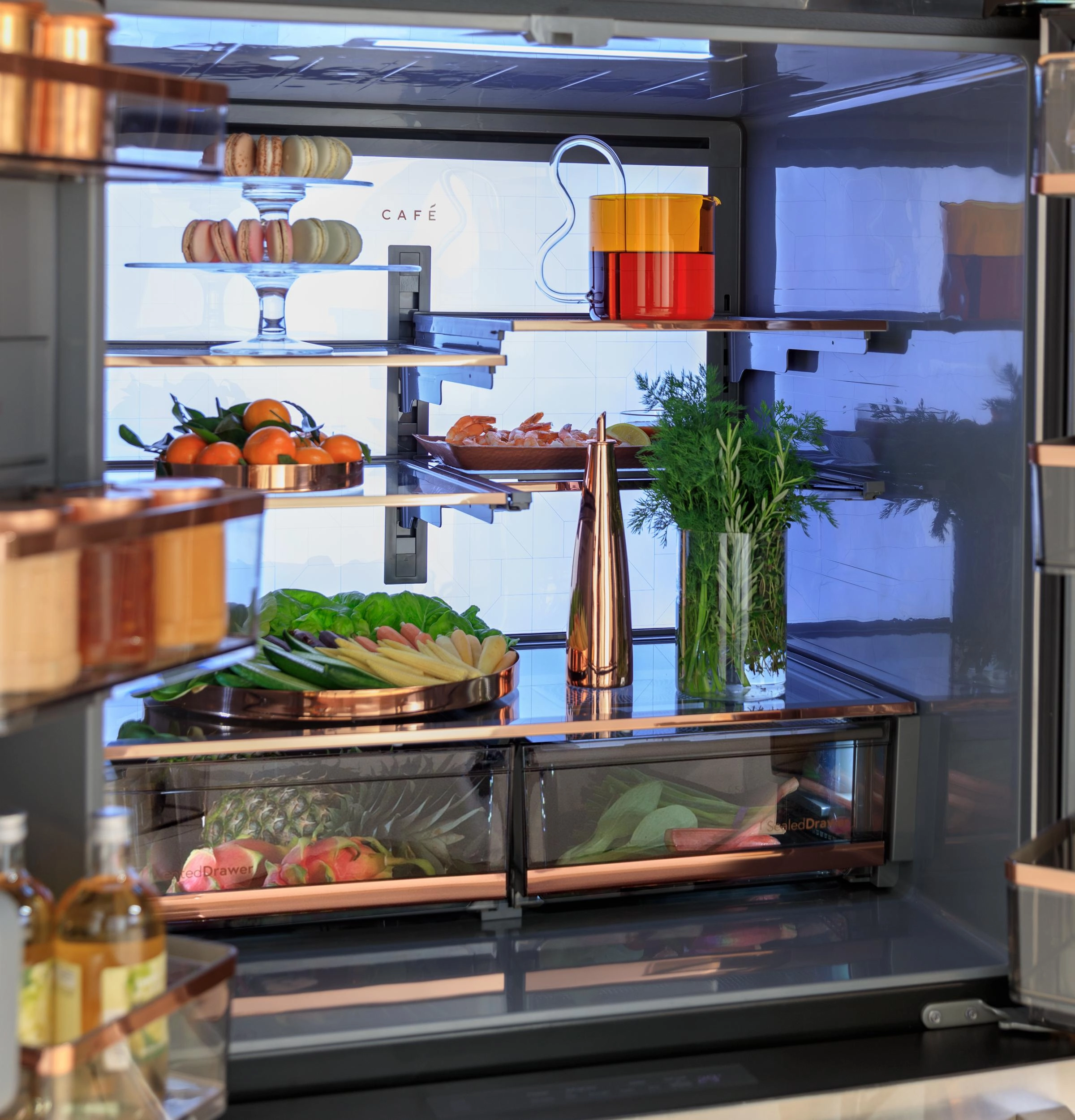 Cafe CJE23DP2WS1 Caf&#8482; Energy Star? 23.2 Cu. Ft. Smart Counter-Depth 4-Door French-Door Refrigerator With Dual-Dispense Autofill Pitcher
