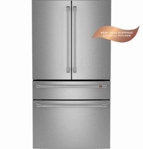 Cafe CJE23DP2WS1 Caf&#8482; Energy Star? 23.2 Cu. Ft. Smart Counter-Depth 4-Door French-Door Refrigerator With Dual-Dispense Autofill Pitcher Freestanding Refrigerators freestanding fridge freezer combo