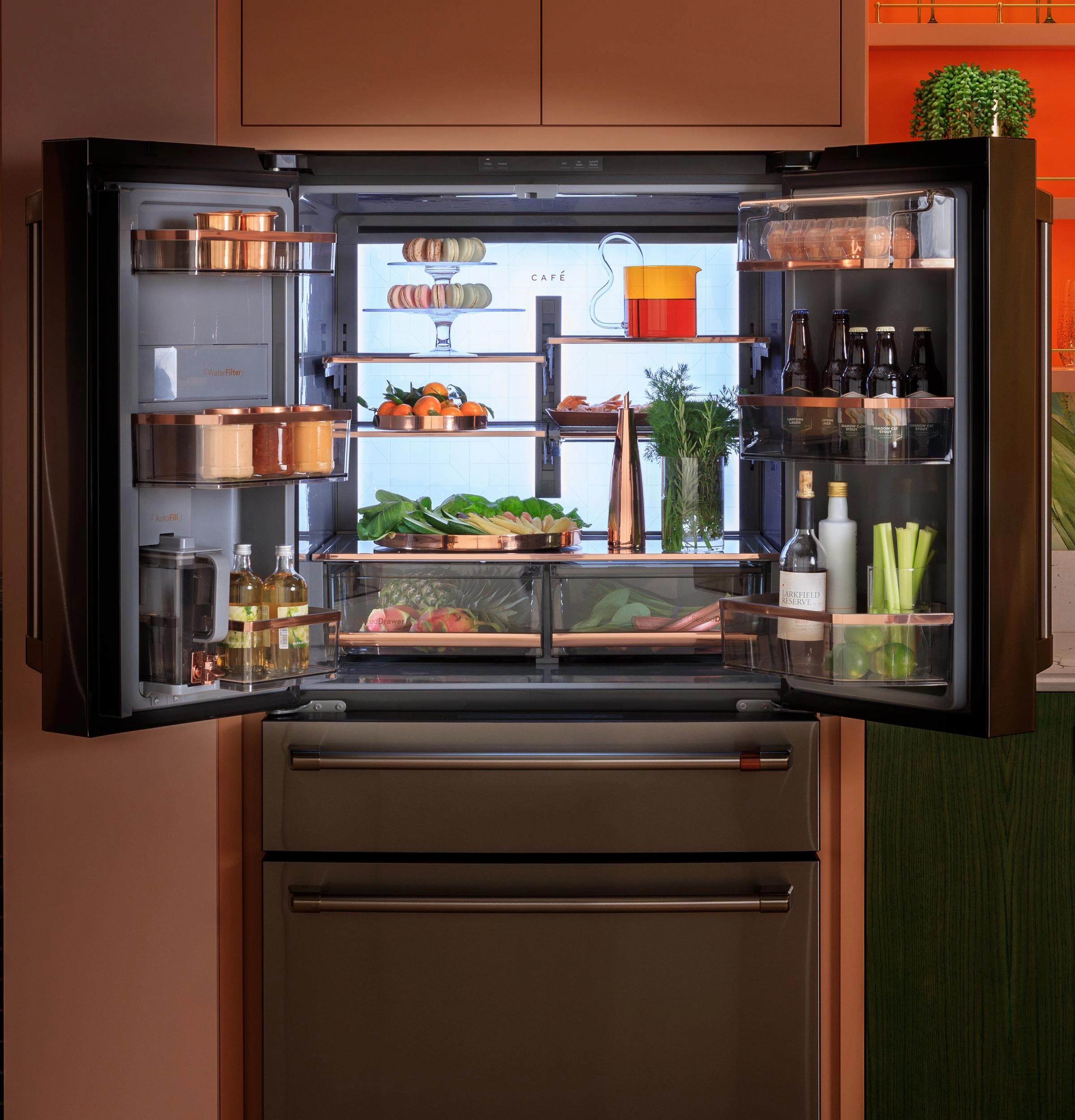 Cafe CJE23DP2WS1 Caf&#8482; Energy Star? 23.2 Cu. Ft. Smart Counter-Depth 4-Door French-Door Refrigerator With Dual-Dispense Autofill Pitcher