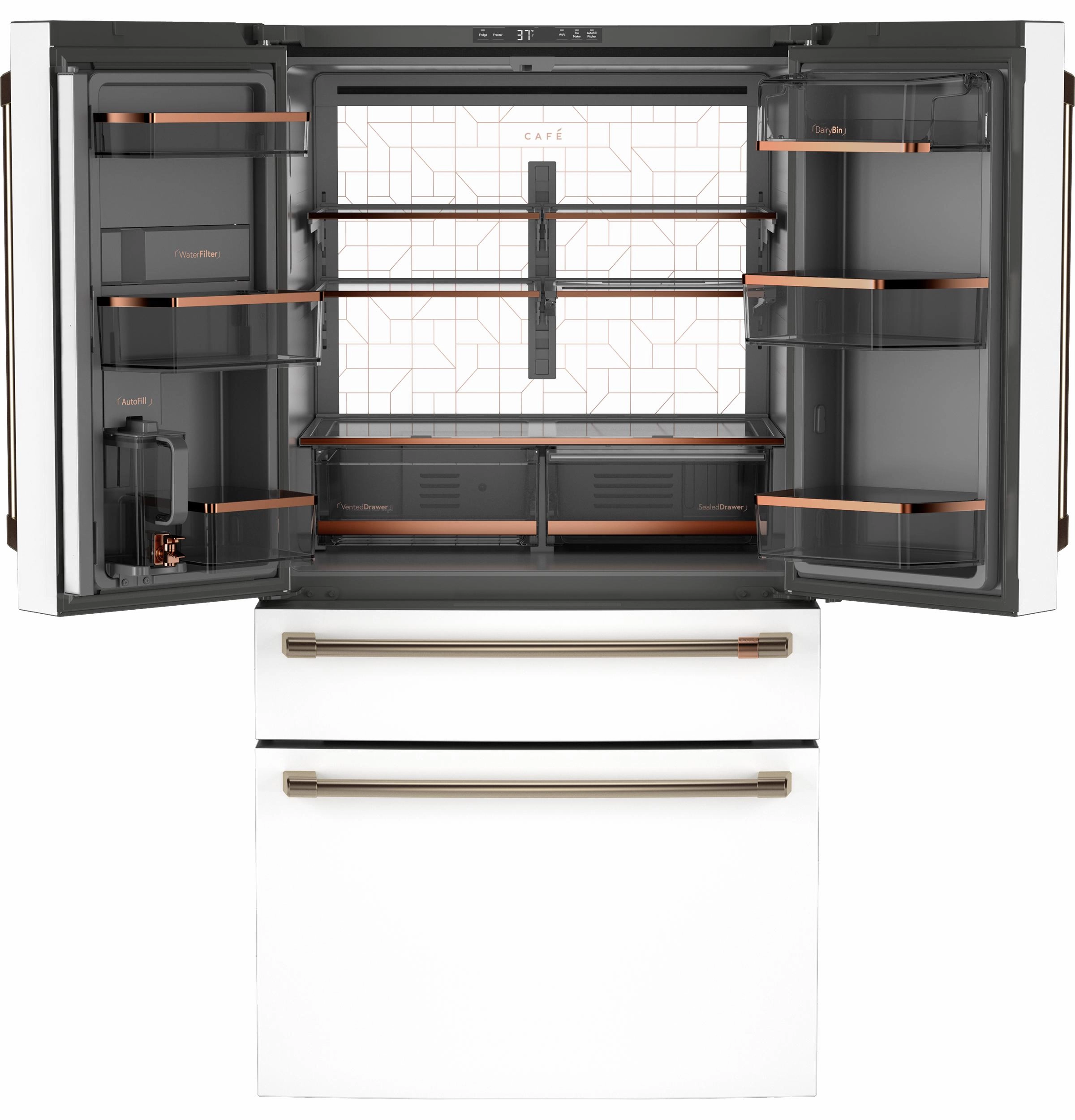 Cafe CJE23DP4WW2 Caf&#8482; Energy Star? 23.2 Cu. Ft. Smart Counter-Depth 4-Door French-Door Refrigerator With Dual-Dispense Autofill Pitcher