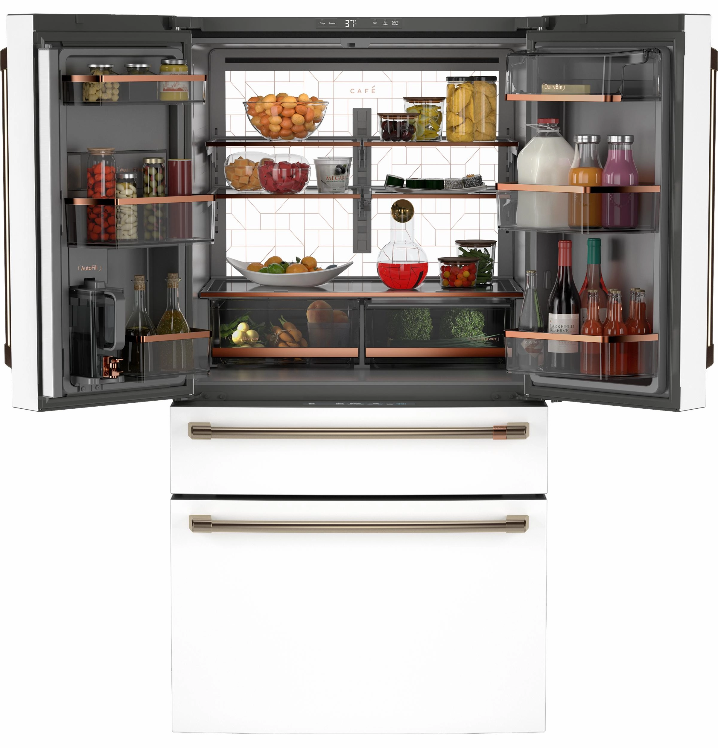 Cafe CJE23DP4WW2 Caf&#8482; Energy Star? 23.2 Cu. Ft. Smart Counter-Depth 4-Door French-Door Refrigerator With Dual-Dispense Autofill Pitcher
