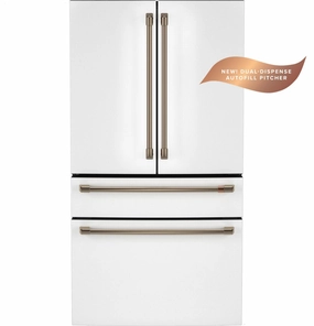 Cafe CJE23DP4WW2 Caf&#8482; Energy Star? 23.2 Cu. Ft. Smart Counter-Depth 4-Door French-Door Refrigerator With Dual-Dispense Autofill Pitcher Freestanding Refrigerators freestanding fridge freezer combo