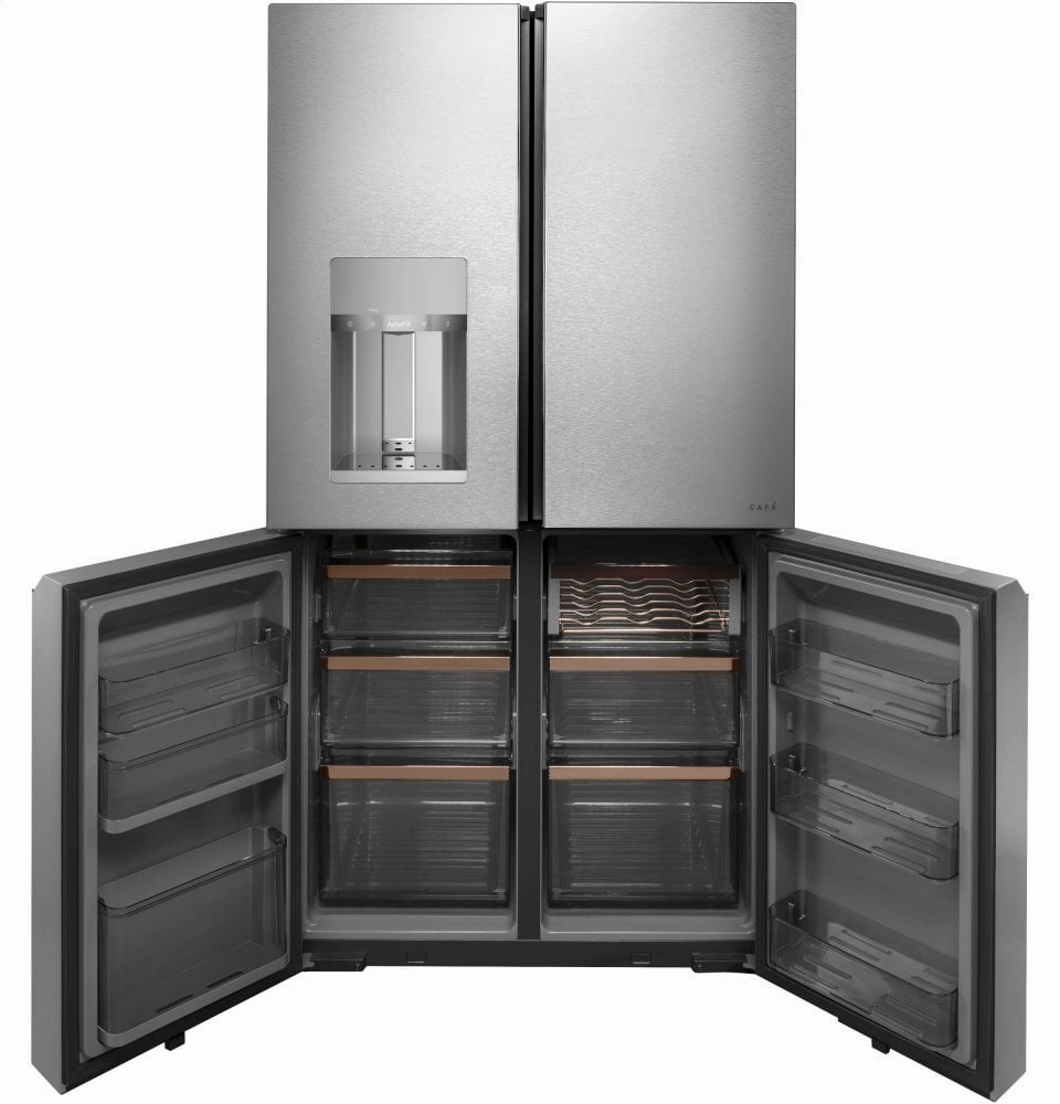 Cafe CQE28DM5NS5 Caf Energy Star? 27.4 Cu. Ft. Smart Quad-Door Refrigerator In Platinum Glass