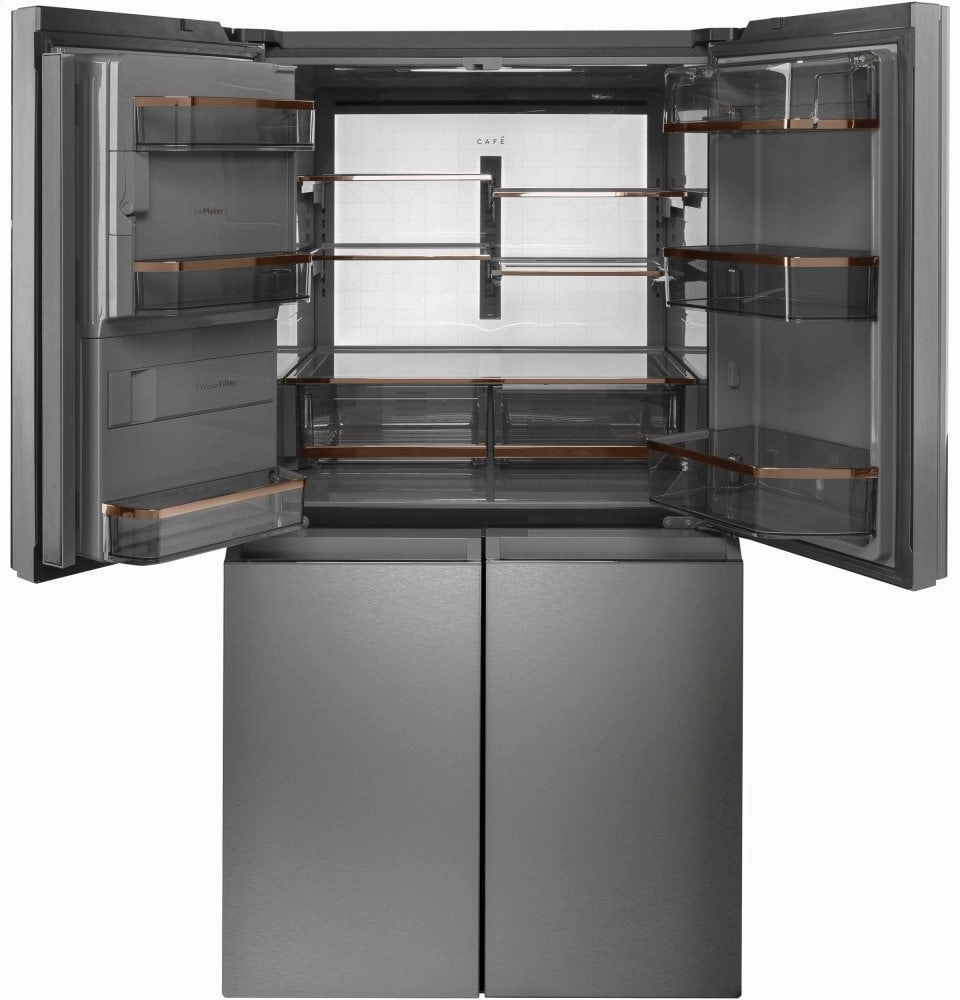 Cafe CQE28DM5NS5 Caf Energy Star? 27.4 Cu. Ft. Smart Quad-Door Refrigerator In Platinum Glass