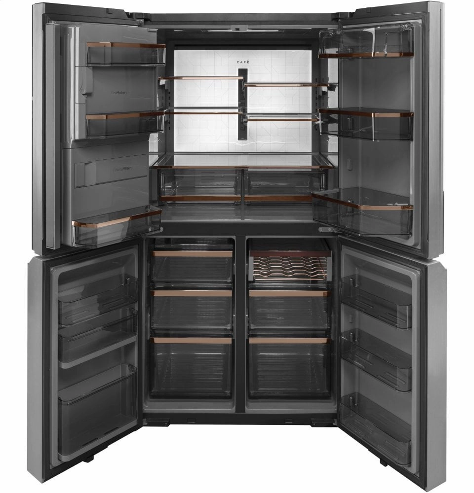 Cafe CQE28DM5NS5 Caf Energy Star? 27.4 Cu. Ft. Smart Quad-Door Refrigerator In Platinum Glass