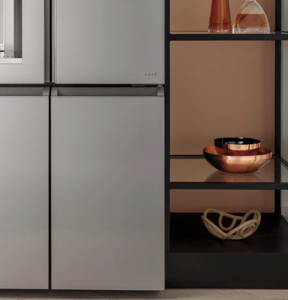 Cafe CQE28DM5NS5 Caf Energy Star? 27.4 Cu. Ft. Smart Quad-Door Refrigerator In Platinum Glass