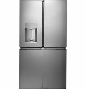 Cafe CQE28DM5NS5 Caf Energy Star? 27.4 Cu. Ft. Smart Quad-Door Refrigerator In Platinum Glass Freestanding Refrigerators freestanding fridge freezer combo