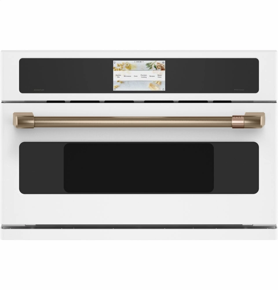 Cafe CSB913P4NW2 Caf 30" Smart Five In One Oven With 120V Advantium Technology Wall Ovens 27 inch wall oven built-in