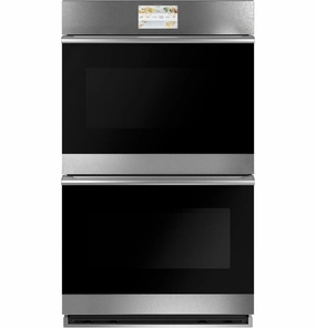 Cafe CTD70DM2NS5 Caf 30" Smart Double Wall Oven With Convection In Platinum Glass Wall Ovens 27 inch wall oven built-in