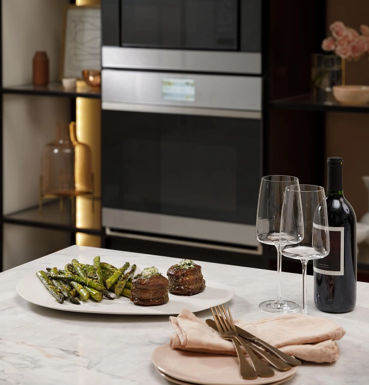 Cafe CTD90DM2NS5 Caf&#8482; Minimal Series 30" Smart Built-In Convection Double Wall Oven In Platinum Glass