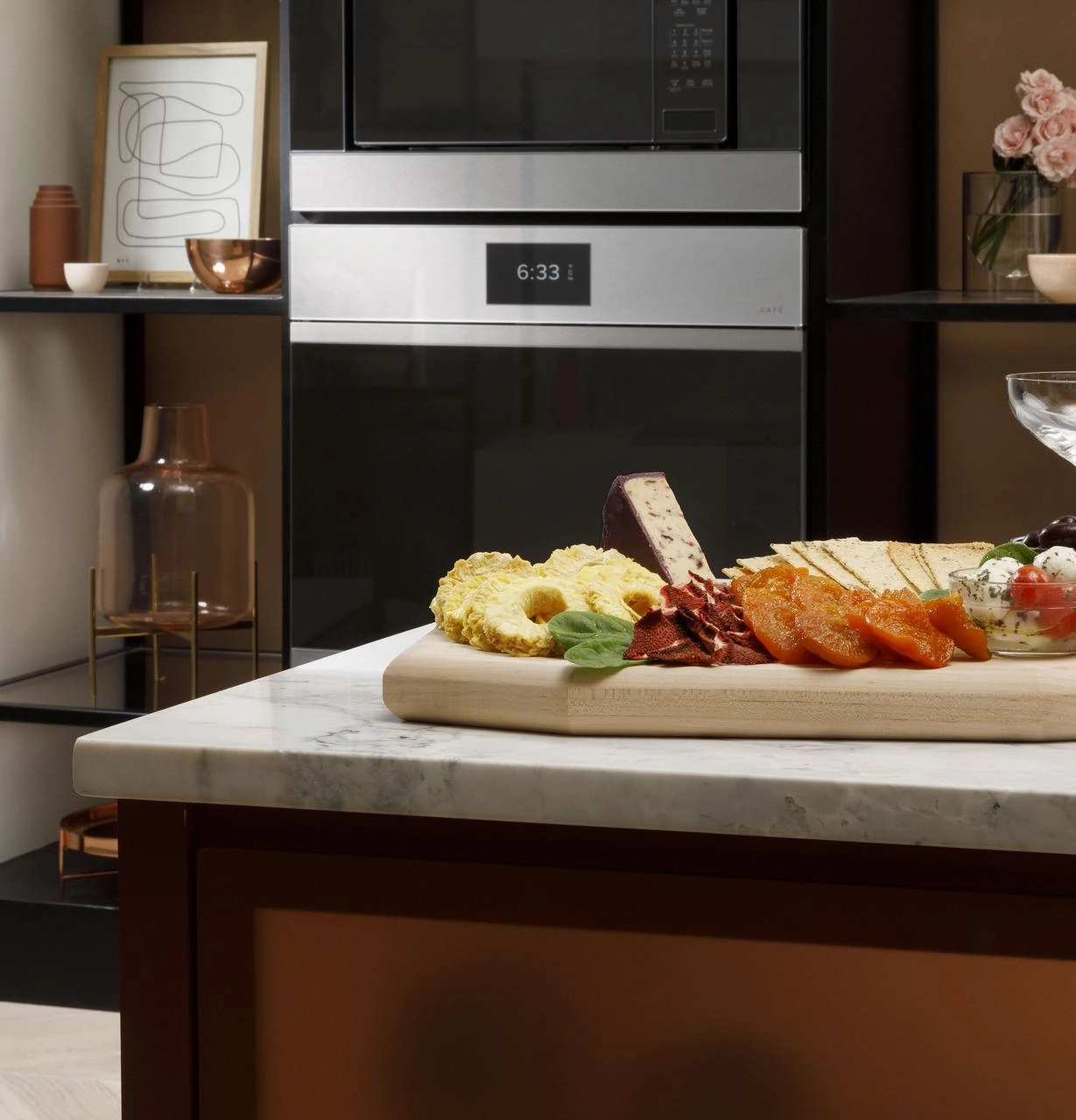 Cafe CTD90DM2NS5 Caf&#8482; Minimal Series 30" Smart Built-In Convection Double Wall Oven In Platinum Glass