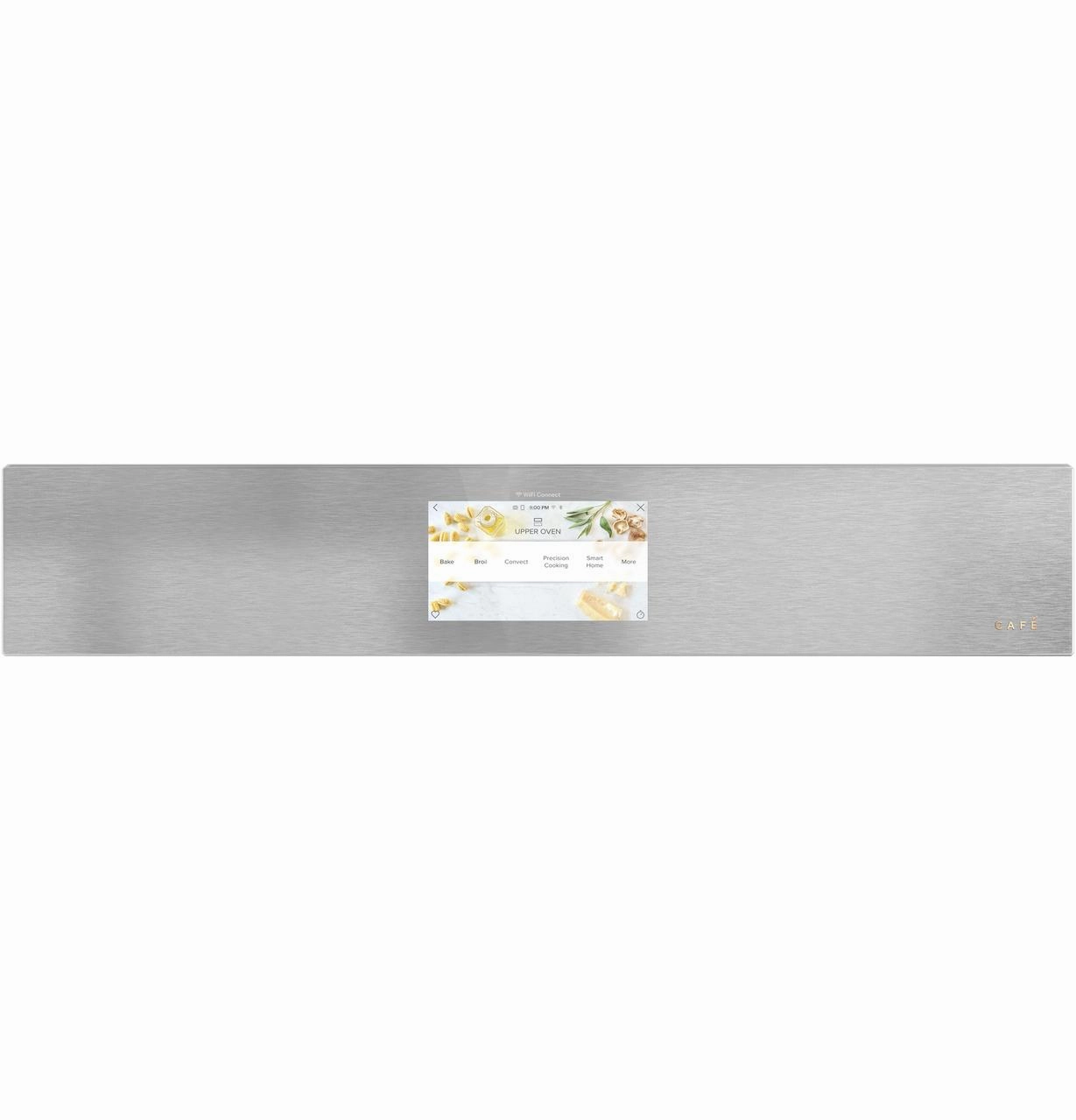 Cafe CTD90DM2NS5 Caf&#8482; Minimal Series 30" Smart Built-In Convection Double Wall Oven In Platinum Glass