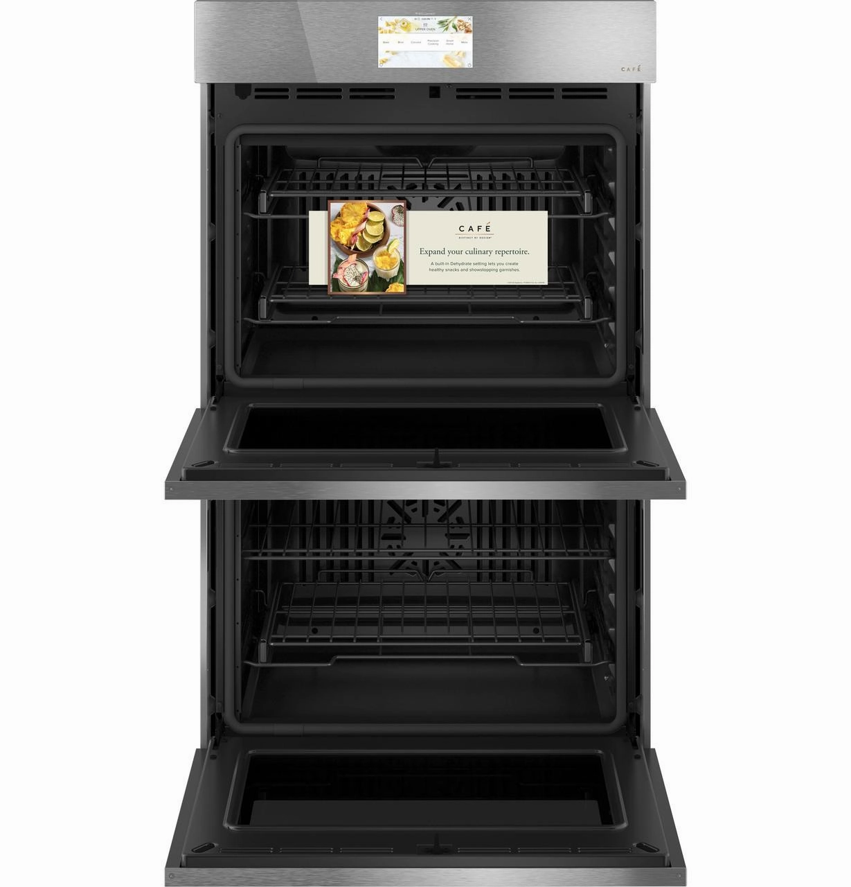Cafe CTD90DM2NS5 Caf&#8482; Minimal Series 30" Smart Built-In Convection Double Wall Oven In Platinum Glass