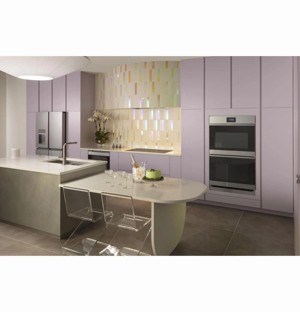 Cafe CTD90DM2NS5 Caf&#8482; Minimal Series 30" Smart Built-In Convection Double Wall Oven In Platinum Glass