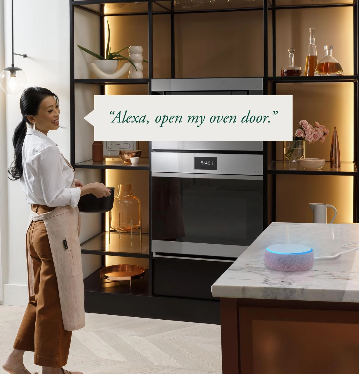 Cafe CTD90DM2NS5 Caf&#8482; Minimal Series 30" Smart Built-In Convection Double Wall Oven In Platinum Glass