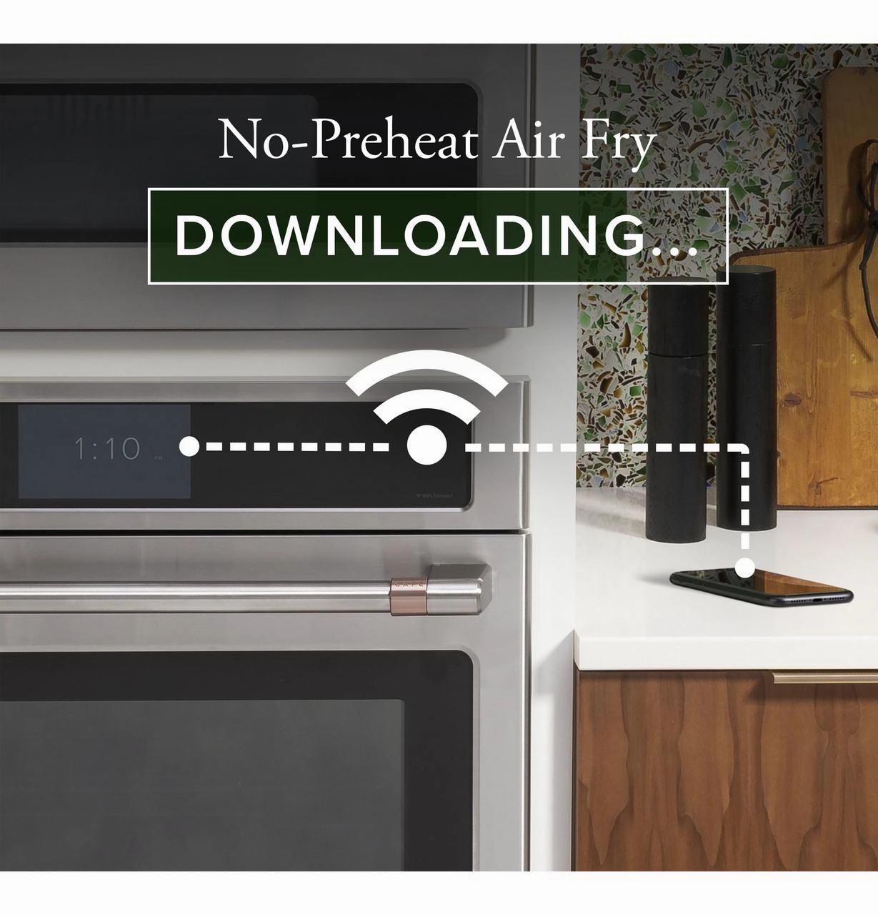 Cafe CTD90DM2NS5 Caf&#8482; Minimal Series 30" Smart Built-In Convection Double Wall Oven In Platinum Glass