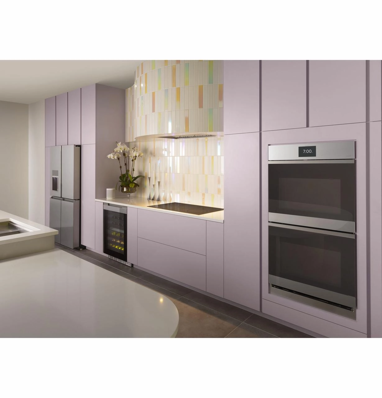 Cafe CTD90DM2NS5 Caf&#8482; Minimal Series 30" Smart Built-In Convection Double Wall Oven In Platinum Glass