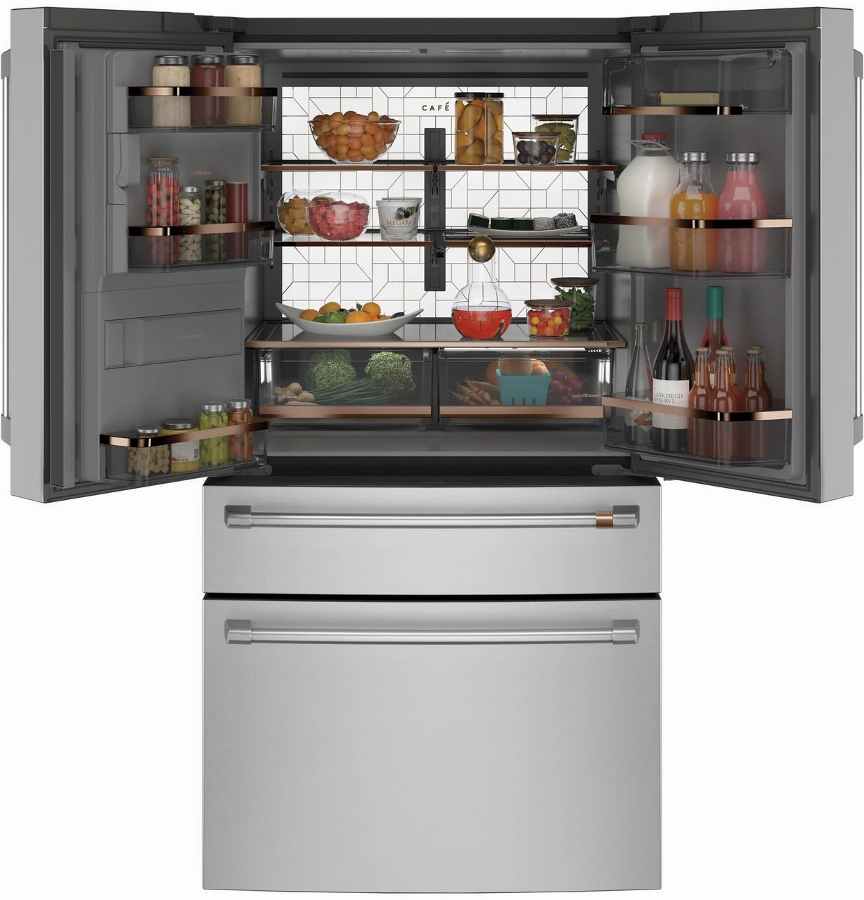 Cafe CXE22DP2PS1 Caf&#8482; Energy Star? 22.3 Cu. Ft. Smart Counter-Depth 4-Door French-Door Refrigerator