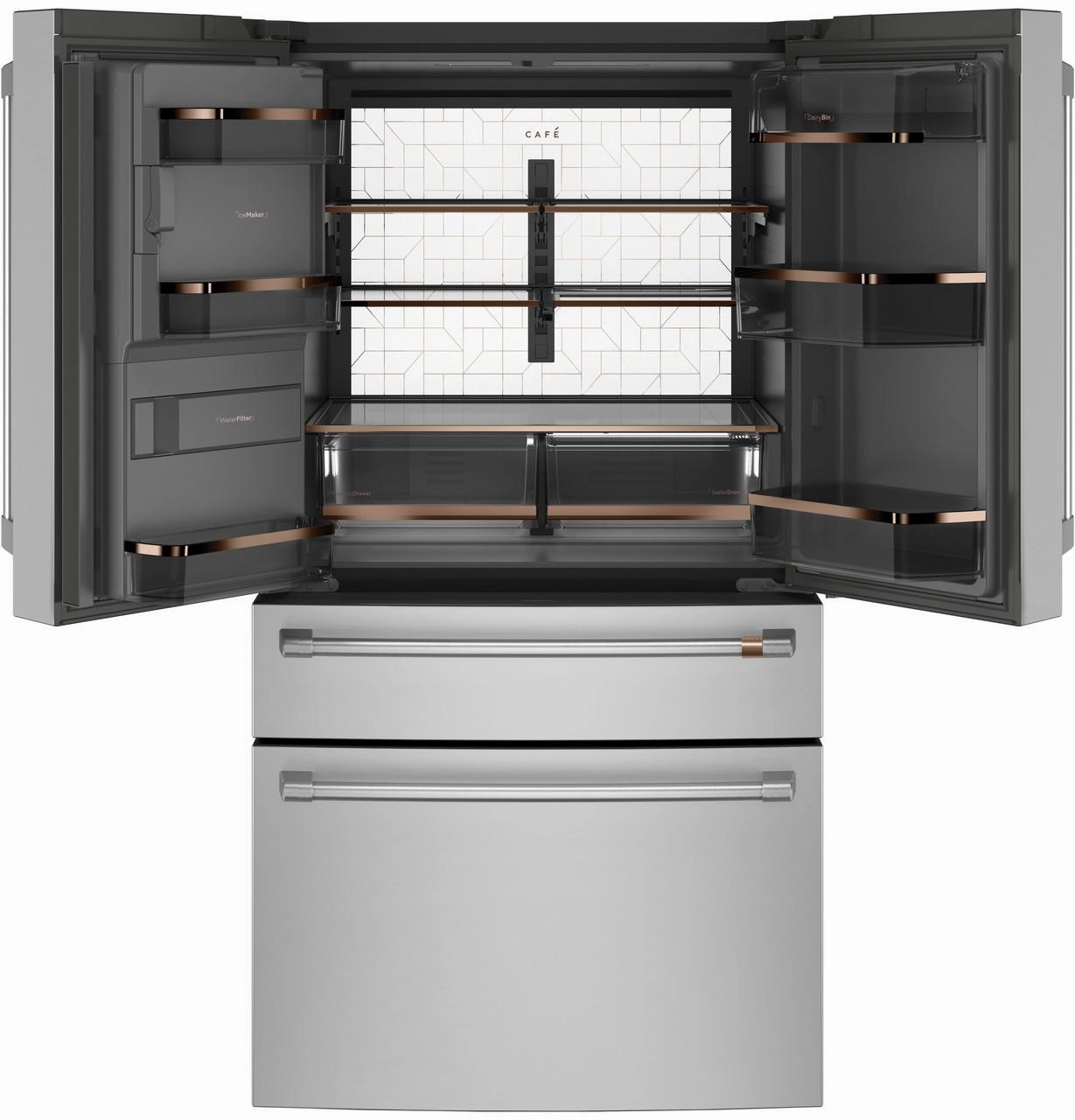 Cafe CXE22DP2PS1 Caf&#8482; Energy Star? 22.3 Cu. Ft. Smart Counter-Depth 4-Door French-Door Refrigerator