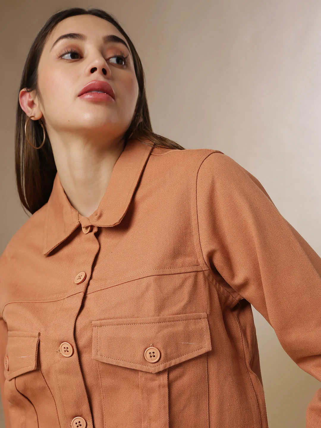 Campus Sutra Women Solid Stylish Casual Denim Jacket