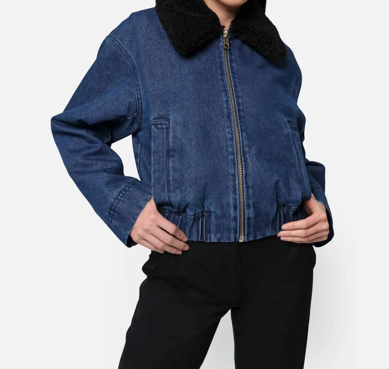 Carine Bomber Jacket In Indigo Blue