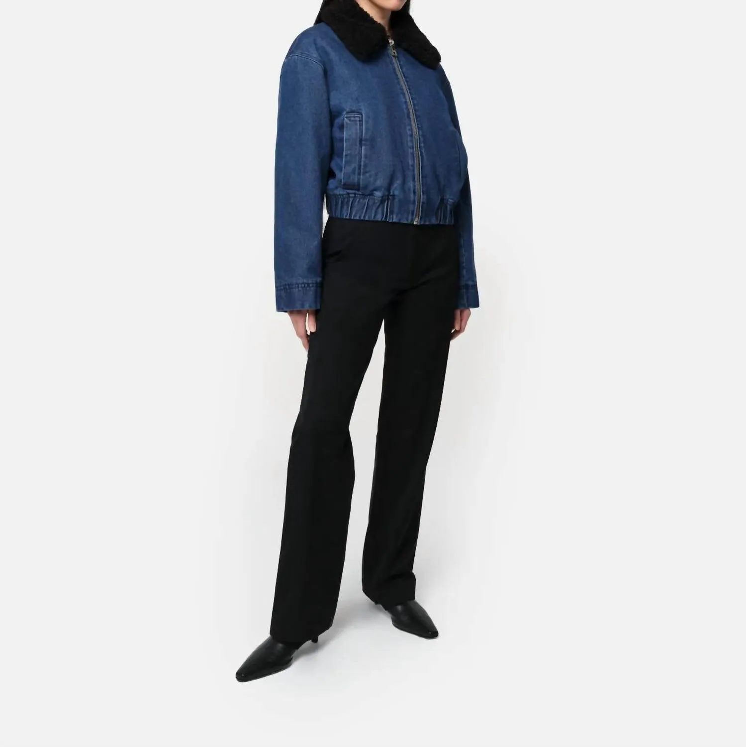 Carine Bomber Jacket In Indigo Blue