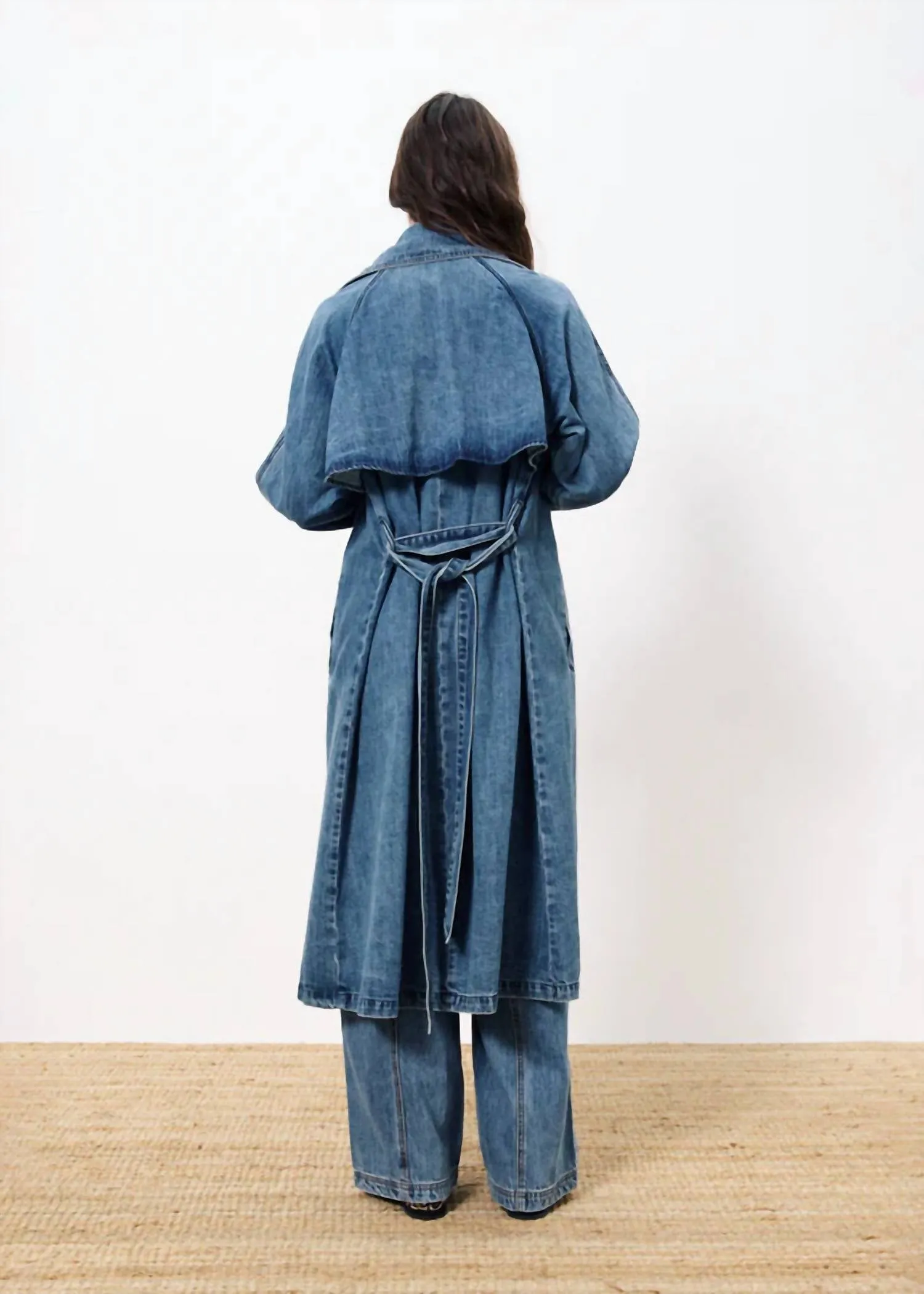 Carmelina Blue Jean Trench Coat