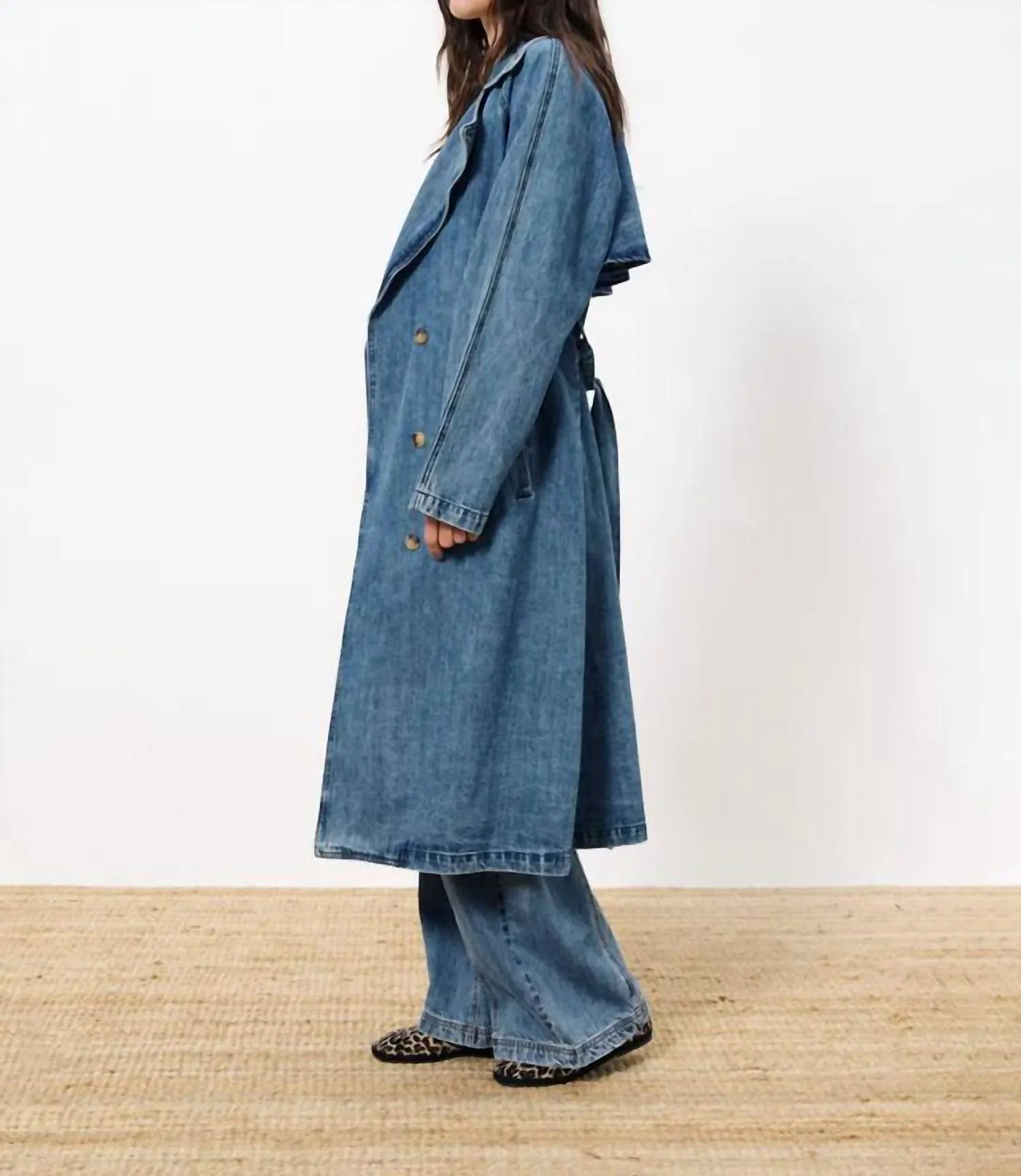 Carmelina Blue Jean Trench Coat