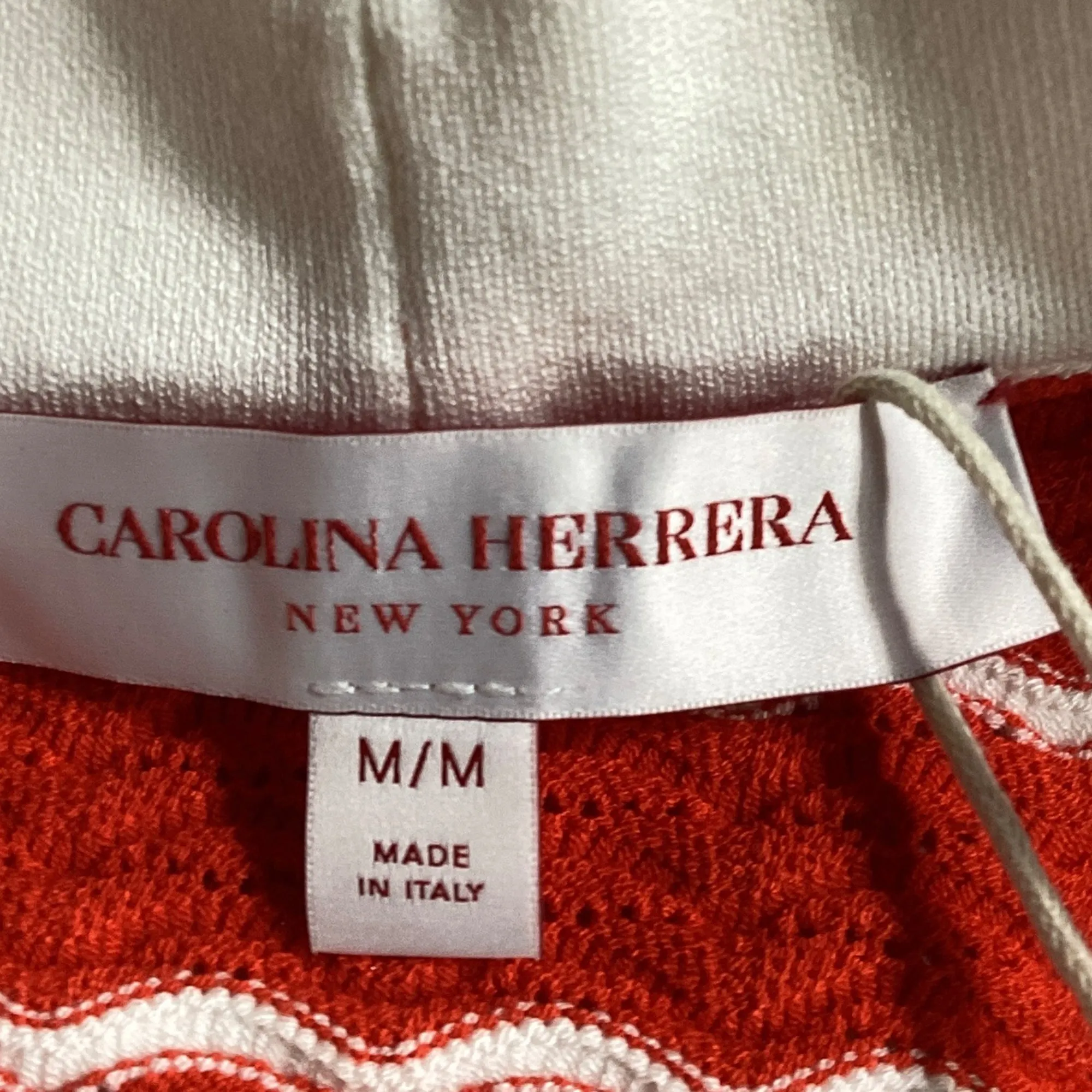 Carolina Herrera Striped  Pointelle-Knit Shorts in Red Viscose