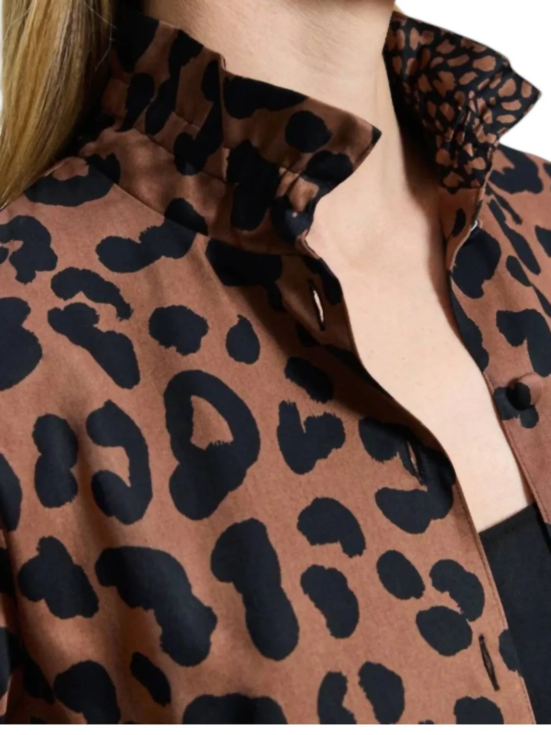 Carolina Jacket In Macchiato/black Cheetah