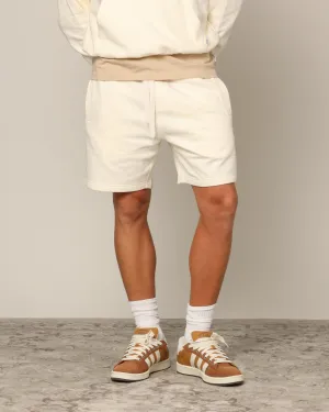 Carr Blanc Classic Sweat Shorts Off White