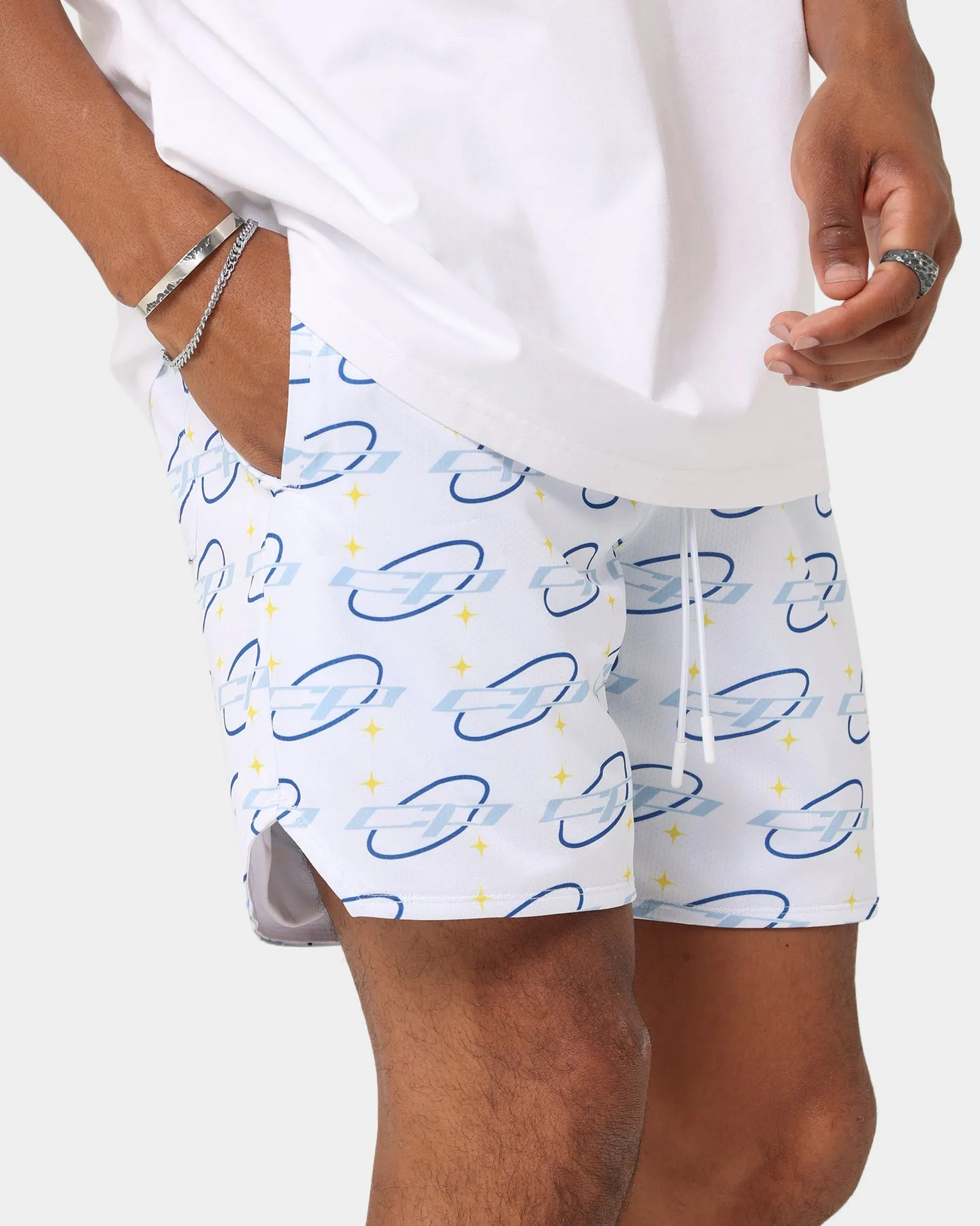 Carr Star Sign Mesh Shorts White