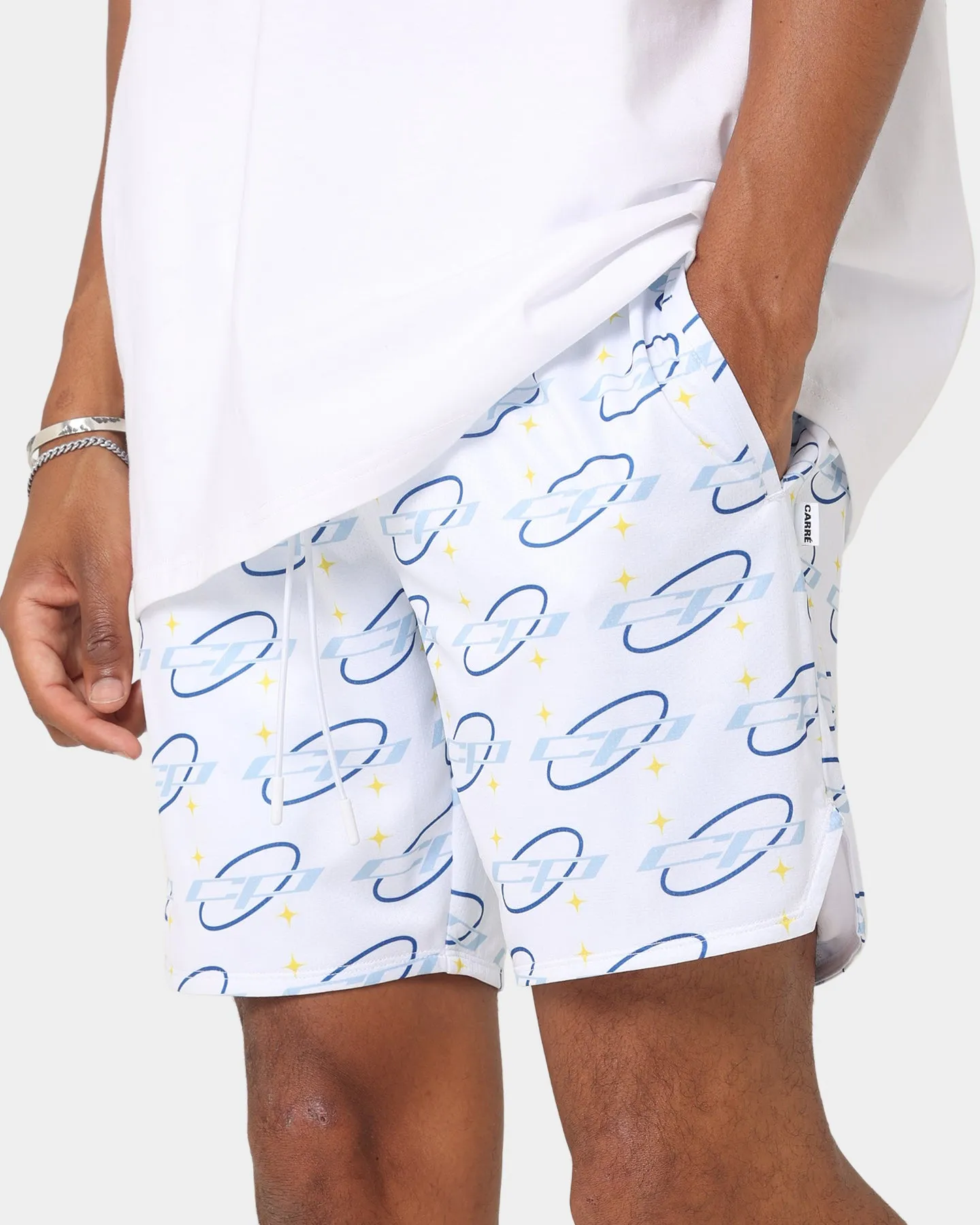 Carr Star Sign Mesh Shorts White