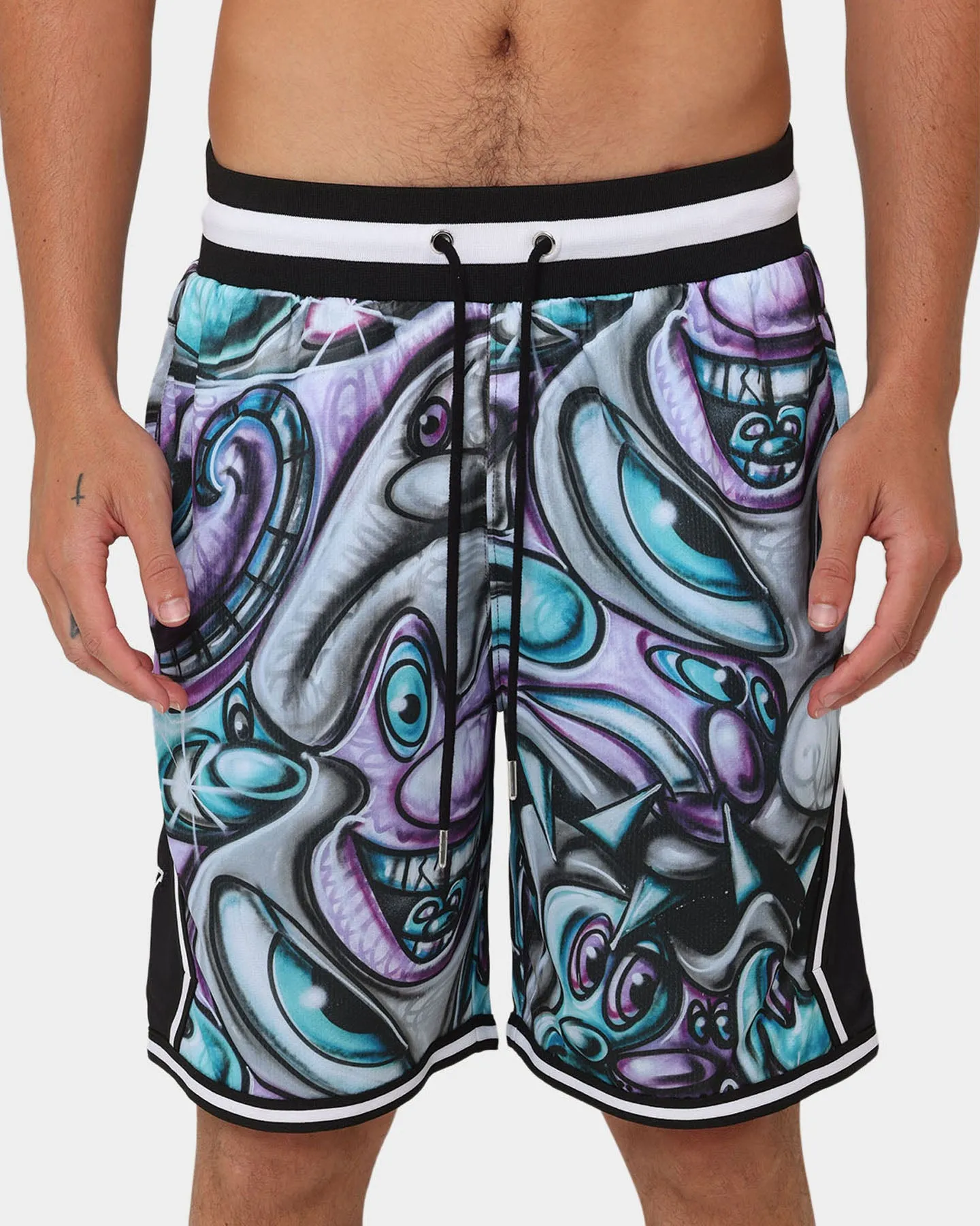 Carr X Kenny Scharf Krunch Time Ball Shorts Black
