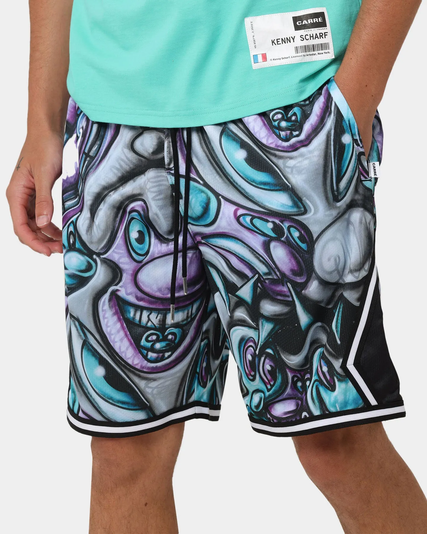 Carr X Kenny Scharf Krunch Time Ball Shorts Black